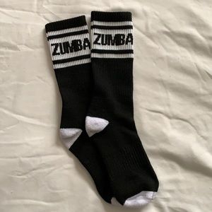 Zumba brand black logo crew socks